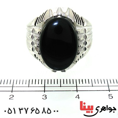 انگشتر عقیق سیاه (اونیکس) مردانه درشت مدل آراد _کد:10639