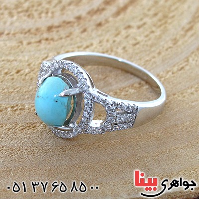 انگشتر فیروزه نیشابوری زنانه مدل آترینا _کد:10640