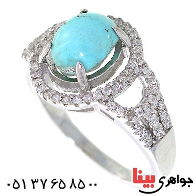انگشتر فیروزه نیشابوری زنانه مدل آترینا _کد:10640