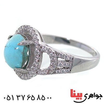 انگشتر فیروزه نیشابوری زنانه مدل آترینا _کد:10640