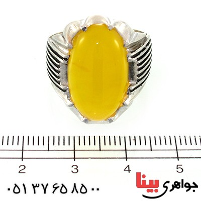 انگشتر عقیق شرف الشمس مردانه درشت مدل کیان _کد:10643