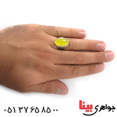 انگشتر عقیق شرف الشمس مردانه درشت مدل کیان _کد:10643