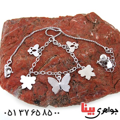 خلخال نقره (پابند) زنانه ایتالیایی مدل پروانه _کد:10668