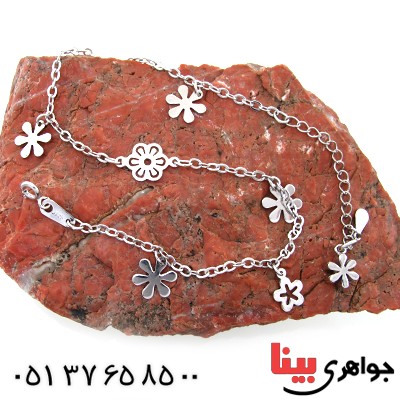 خلخال نقره (پابند) زنانه ایتالیایی مدل شکوفه _کد:10675