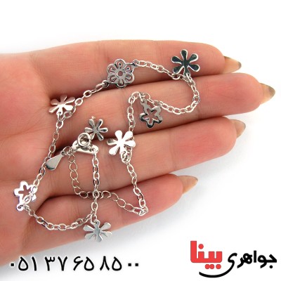 خلخال نقره (پابند) زنانه ایتالیایی مدل شکوفه _کد:10675