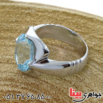 انگشتر توپاز درشت مردانه مدل کیهان _کد:10683