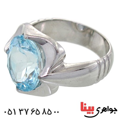 انگشتر توپاز درشت مردانه مدل کیهان _کد:10683