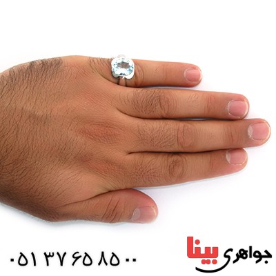 انگشتر توپاز درشت مردانه مدل کیهان _کد:10683