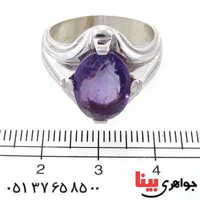 انگشتر آمتیست مردانه درشت مدل چهار چنگ _کد:10684