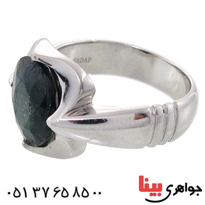 انگشتر یاقوت کبود مردانه درشت مدل آرمان _کد:10685