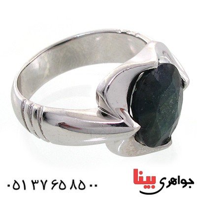انگشتر یاقوت کبود مردانه درشت مدل آرمان _کد:10685