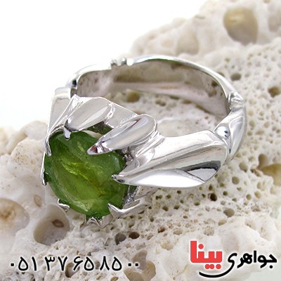 انگشتر زبرجد مردانه درشت مدل دور اشکی _کد:1482