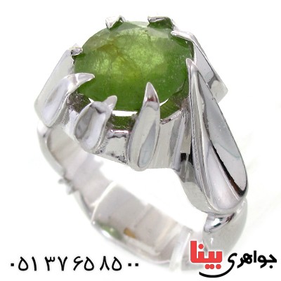 انگشتر زبرجد مردانه درشت مدل دور اشکی _کد:1482