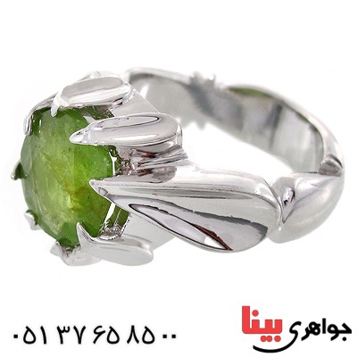 انگشتر زبرجد مردانه درشت مدل دور اشکی _کد:1482