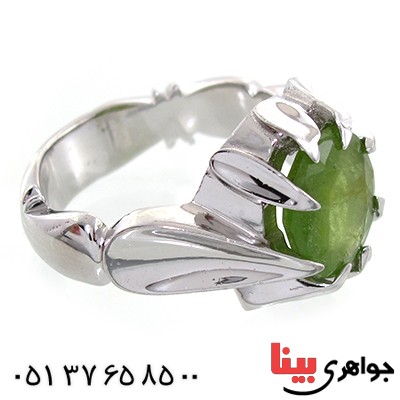 انگشتر زبرجد مردانه درشت مدل دور اشکی _کد:1482