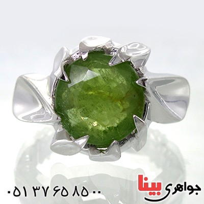 انگشتر زبرجد مردانه درشت مدل دور اشکی _کد:1482