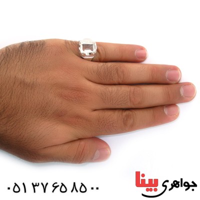 انگشتر در نجف مردانه درشت مدل مربعی _کد:10686