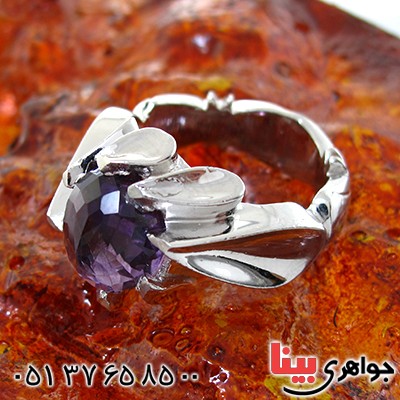 انگشتر آمتیست مردانه درشت مدل دور اشکی _کد:1484
