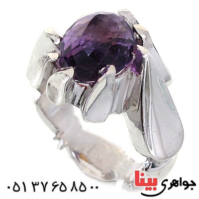 انگشتر آمتیست مردانه درشت مدل دور اشکی _کد:1484