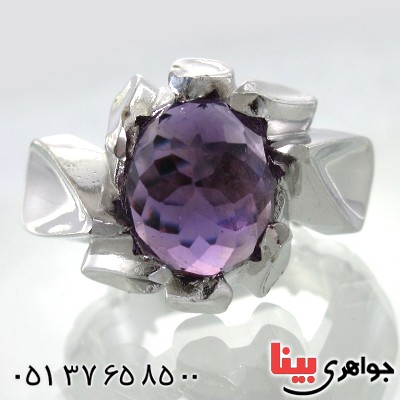 انگشتر آمتیست مردانه درشت مدل دور اشکی _کد:1484
