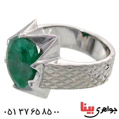 انگشتر زمرد آفریقایی مردانه درشت شکیل _کد:10687