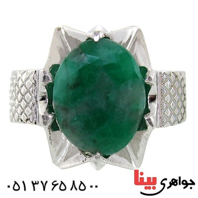 انگشتر زمرد آفریقایی مردانه درشت شکیل _کد:10687