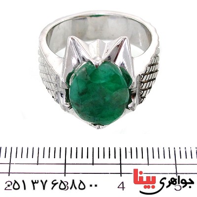 انگشتر زمرد آفریقایی مردانه درشت شکیل _کد:10687