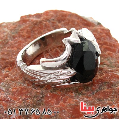 انگشتر یاقوت کبود آفریقایی مردانه درشت مدل کیان _کد:10688