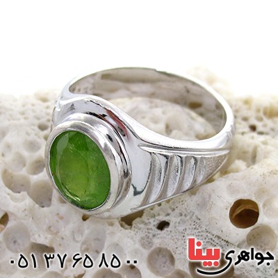 انگشتر زبرجد مردانه مدل پله ای دور ساده _کد:10689