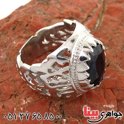 انگشتر یاقوت کبود مردانه درشت مدل حرم _کد:10691