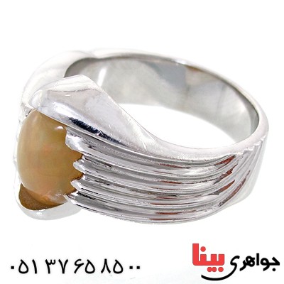 انگشتر اوپال هفت رنگ مردانه خوشرنگ _کد:10693