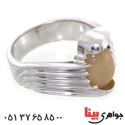 انگشتر اوپال هفت رنگ مردانه خوشرنگ _کد:10693