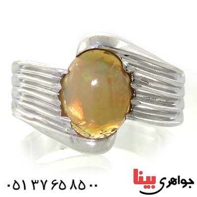 انگشتر اوپال هفت رنگ مردانه خوشرنگ _کد:10693