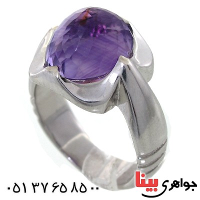 انگشتر آمتیست مردانه مدل شایان _کد:10694