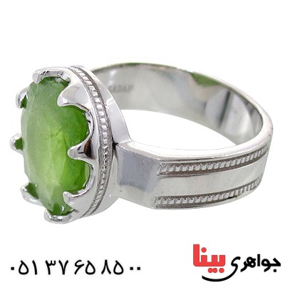 انگشتر زبرجد مردانه درشت مدل ملک _کد:10695