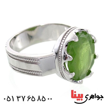 انگشتر زبرجد مردانه درشت مدل ملک _کد:10695