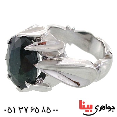 انگشتر یاقوت کبود آفریقایی مردانه درشت مدل دور اشکی _کد:10696