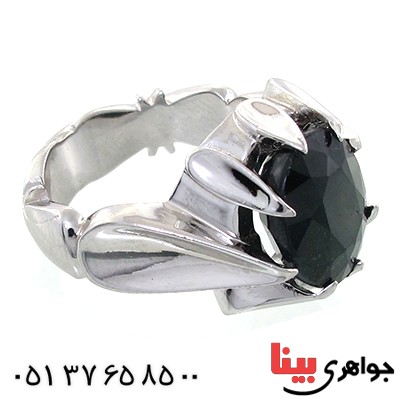 انگشتر یاقوت کبود آفریقایی مردانه درشت مدل دور اشکی _کد:10696
