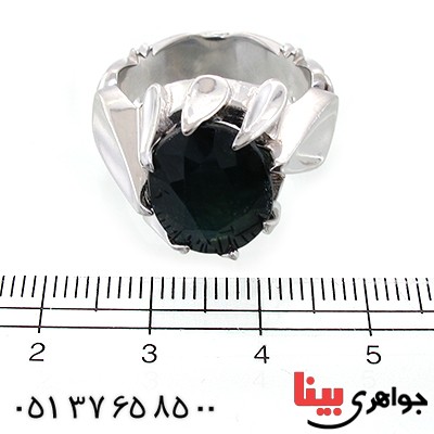 انگشتر یاقوت کبود آفریقایی مردانه درشت مدل دور اشکی _کد:10696