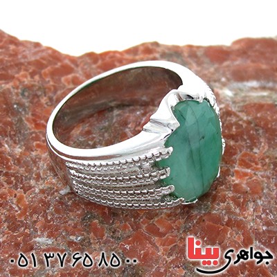 انگشتر زمرد آفریقایی مردانه درشت چشمگیر _کد:1486