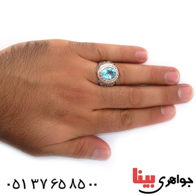 انگشتر توپاز مردانه درشت مدل حرم _کد:1487