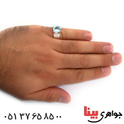 انگشتر توپاز مردانه مدل نوین _کد:10698