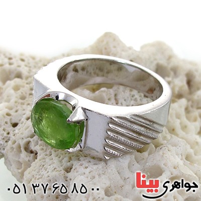 انگشتر زبرجد مردانه مدل شیاردار _کد:10700