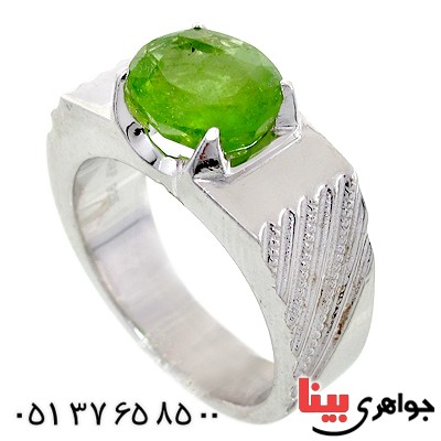انگشتر زبرجد مردانه مدل شیاردار _کد:10700