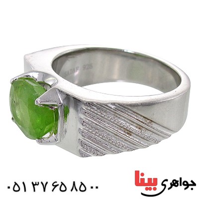 انگشتر زبرجد مردانه مدل شیاردار _کد:10700