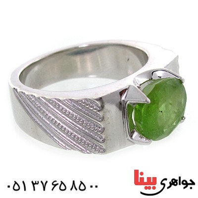 انگشتر زبرجد مردانه مدل شیاردار _کد:10700