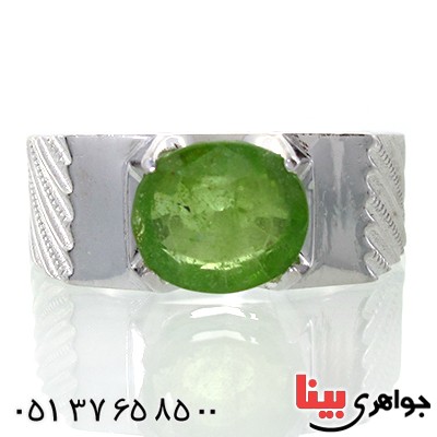 انگشتر زبرجد مردانه مدل شیاردار _کد:10700