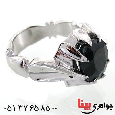 انگشتر یاقوت کبود آفریقایی مردانه درشت مدل دور اشکی _کد:10702
