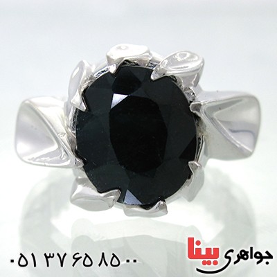 انگشتر یاقوت کبود آفریقایی مردانه درشت مدل دور اشکی _کد:10702