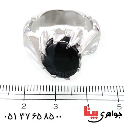 انگشتر یاقوت کبود آفریقایی مردانه درشت مدل دور اشکی _کد:10702